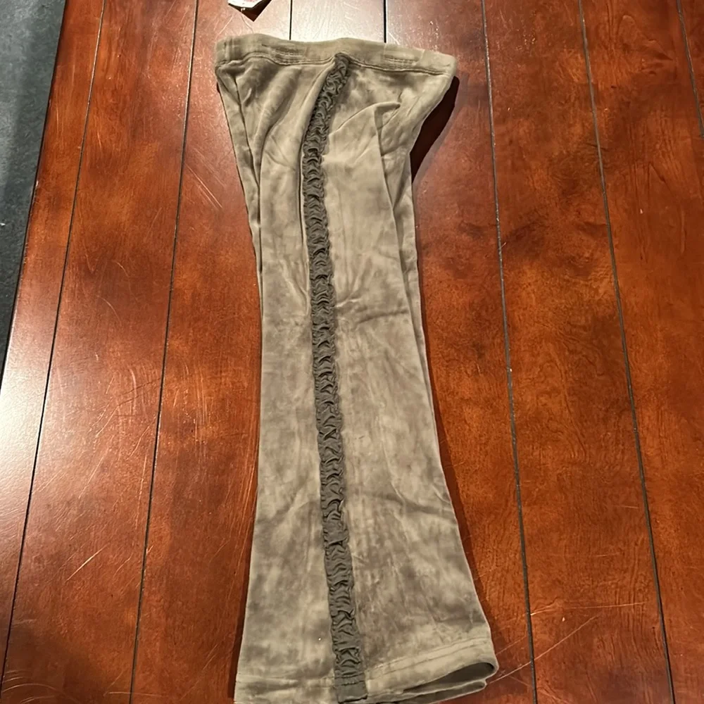 NWT Gymboree Harvest Leaves velour yoga ruffle pant olive green Size 6 2007
